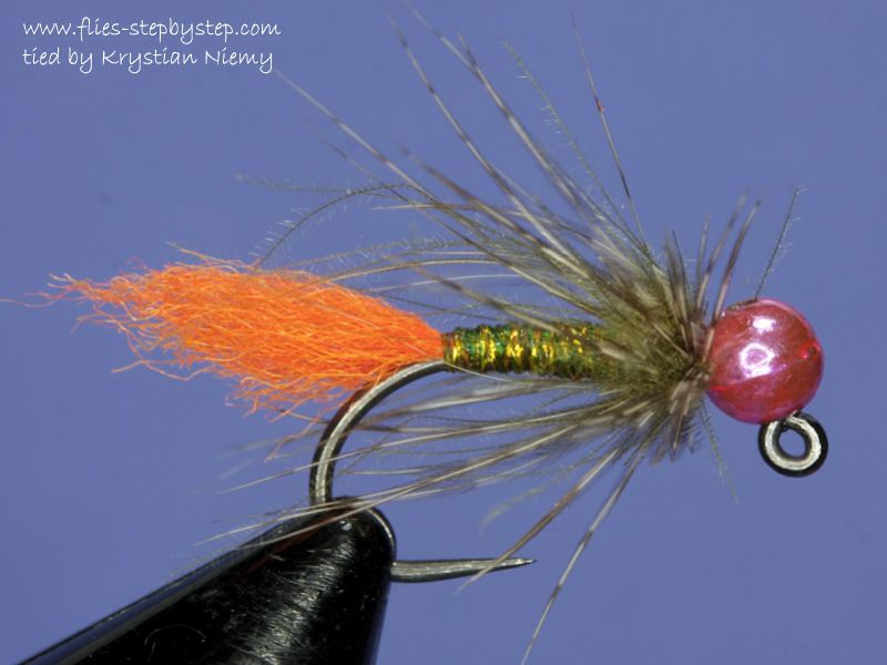 Hot jig nymph fly pattern with tungsten bead How to tie fly, Fly